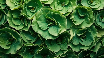 Fototapeta premium Vibrant Green Plant Leaves Forming a Natural Pattern.