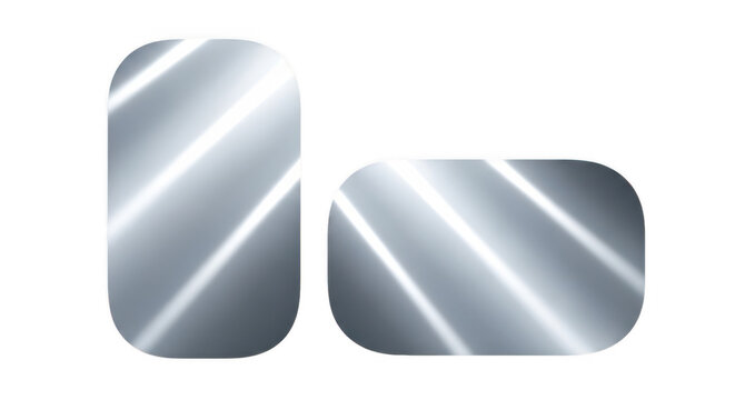Shiny metallic letter U icon on white background