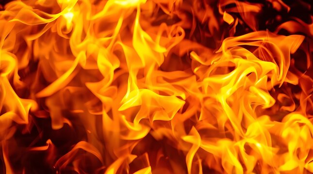Vibrant Flames Dancing in the Darkness, Burning Brightly.
