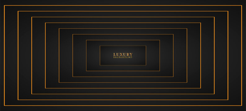 Luxury black background with layered golden frames, minimalist premium design, elegant glow, modern luxury aesthetic.