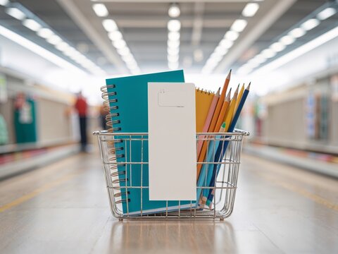 School Sales Shopping Basket Concept

