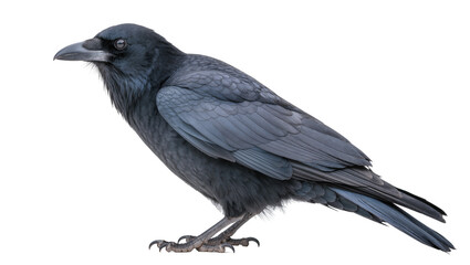 Obraz premium Dark gray raven bird with black eyes and beak