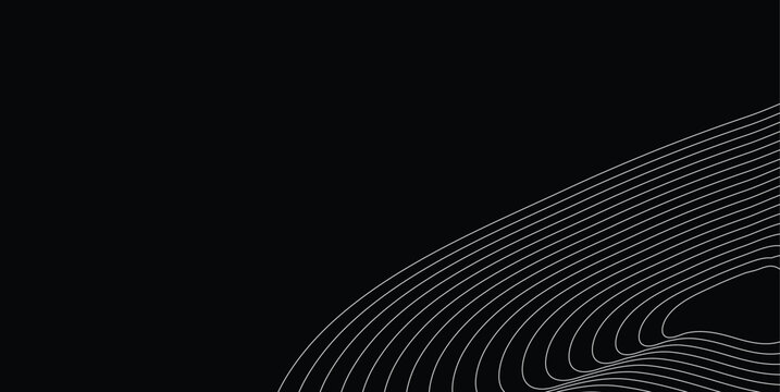 Abstract Monochrome Flowing Contour Wave Background with Minimal Geometric Lines