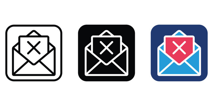 Email error message icon set