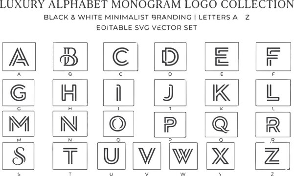 Luxury Alphabet Monogram Logo Collection Vector