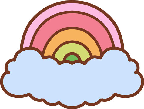 Colorful Rainbow Emerging from Soft Clouds