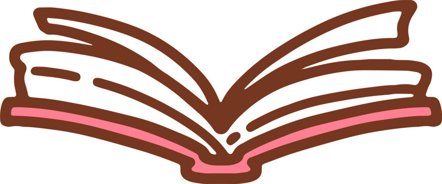 Open Book Flat Lay Illustration for Education