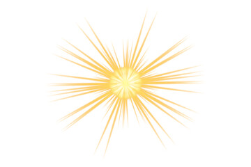 Fototapeta premium Golden starburst explosion effect isolated on white background