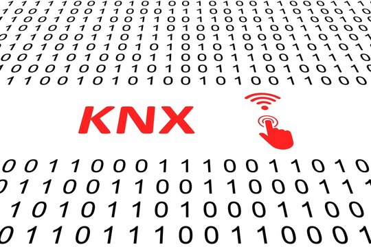 KNX concept binary code 3d illustration