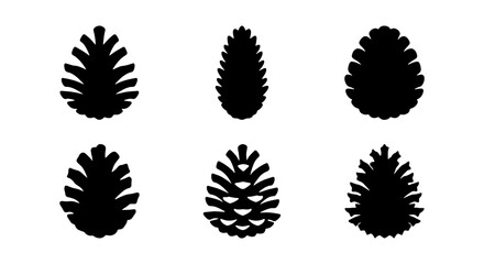 Pine Cone Silhouettes, Forest Icons, Nature Vector Graphics, Autumn Elements © Sultana