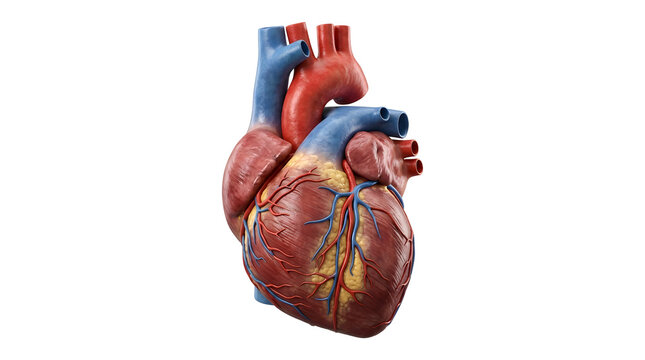 Anatomically Correct Human Heart Model, Illustrating Blood Vessels and Chambers for Medical Education