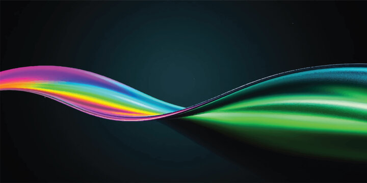 Abstract rainbow wave colorful background with flowing light curves and motion energy design illustration wallpaper vector art pattern backdrop