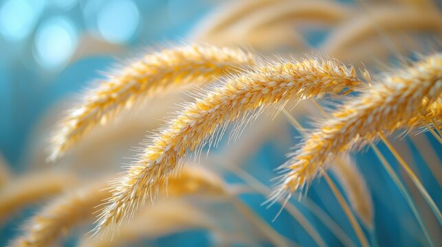 Close-up of blue grama grass with curling seeds and golden flower spikes