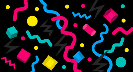 Obraz premium Memphis Style Abstract Geometric Pattern