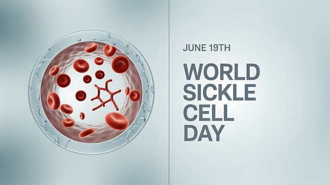World sickle cell day with blood cells