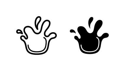 Fototapeta premium Liquid Splash Icons, Water Droplet Shapes, Fluid Splatter Vector Art