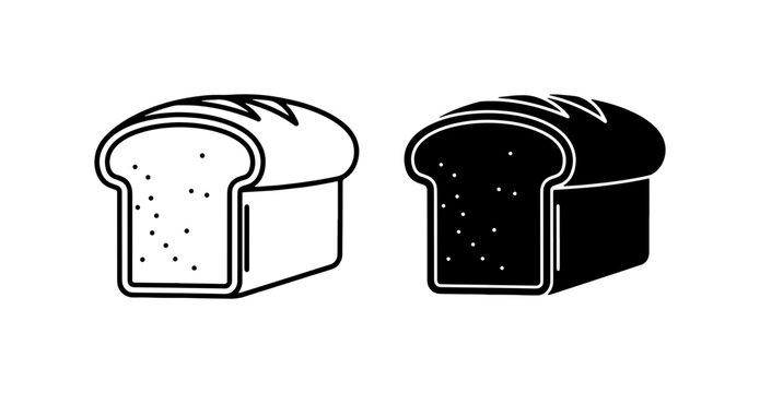 Loaf of Bread Icons, Baked Goods Vector Art, Bakery Food Graphics