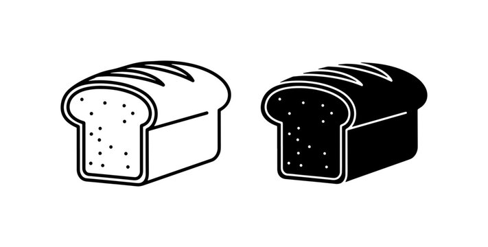 Bread Loaf Icons, Baked Goods Vector Art, Food Illustration Set