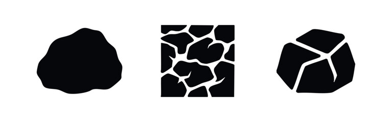 Rock Icons: Irregular Stones and Patterned Rock Shapes © Lili