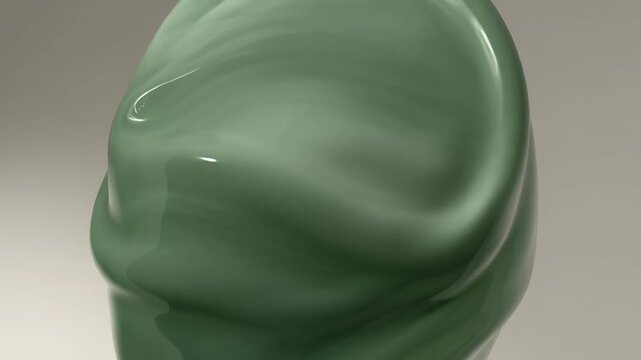 Green marble sculpture abstract in neutral light