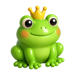 Fototapeta premium PNG Cute cartoon frog prince illustration.