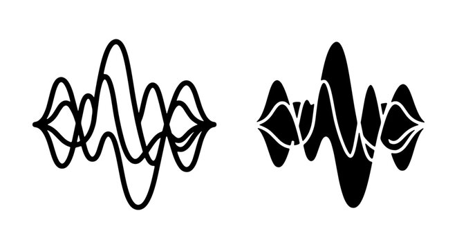 Audio Waveform Icon Set, Sound Wave Vector Graphics, Music Frequency Visualizer Elements