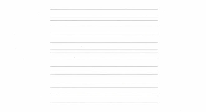 Clean white lined paper background for writing or note taking