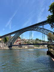 Fototapeta premium Dom Luis I Bridge spanning the Douro River in Porto Portugal