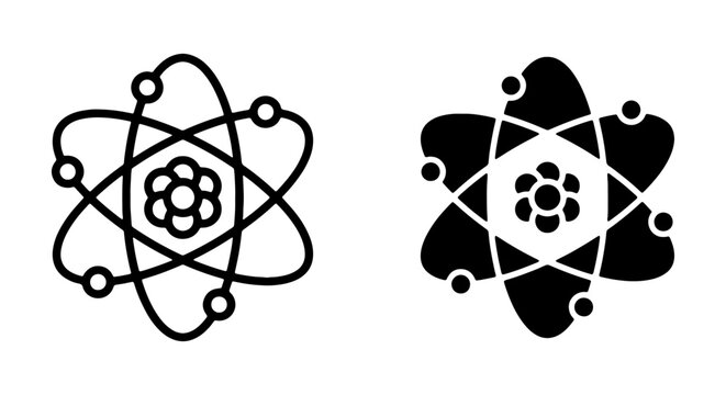 Atomic Structure Icons, Science Symbols, Molecular Orbitals, Chemistry Graphics