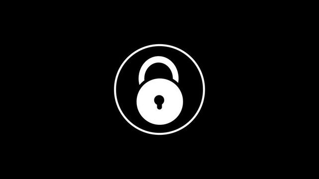 Padlock opening and closing, Safety lock icons. Safety lock appears part by part icons animation design.