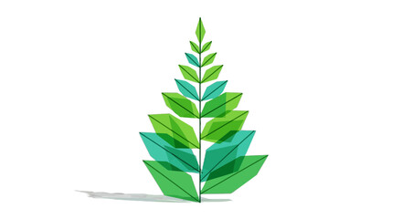 Stylized green wheat stalk illustration on transparent background © AL-AMIN