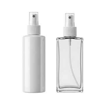 Clear spray bottle and perfume bottle with pump sprayers