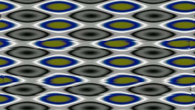 Abstract geometric pattern with blue and yellow oval shapes