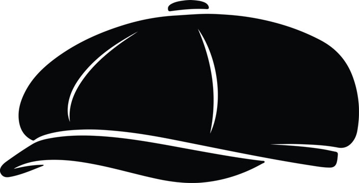 Silhouette vector flat cap headwear for vintage men style design