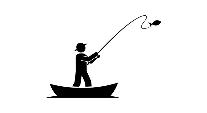Man fishing on a small boat.