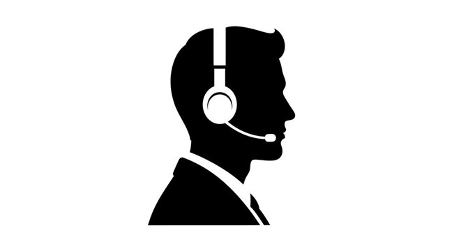Man wearing a headset profile view.