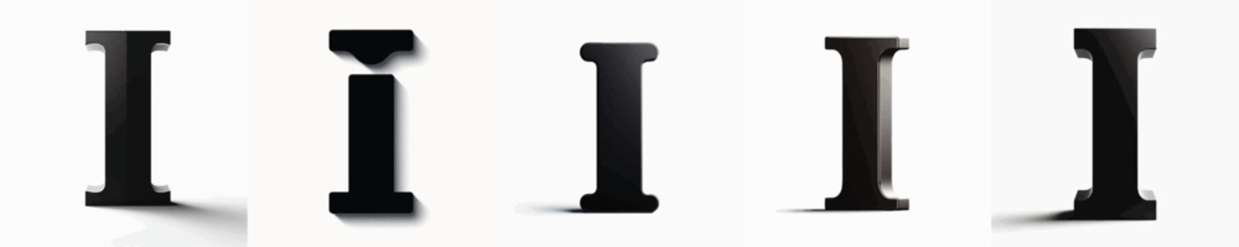 Vector silhouette of alphabet I