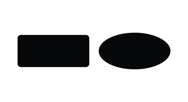 rectangle and oval shapes in black silhouette geometric simple minimalist design graphic element abstract contrast modern