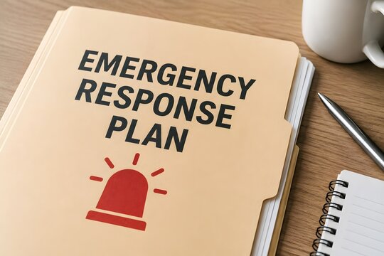 Emergency response plan document for business continuity and disaster preparedness.