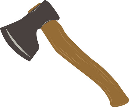 Axe. A hand tool consisting of a metal blade and handle. Used for firewood harvesting, carpentry, chopping wood, and wood processing. Construction and tourism work.