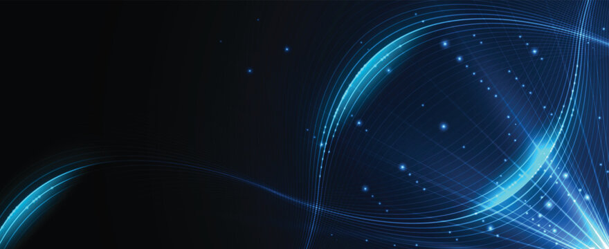 Digital cyberspace dark blue background representing big data, cloud computing, and AI
