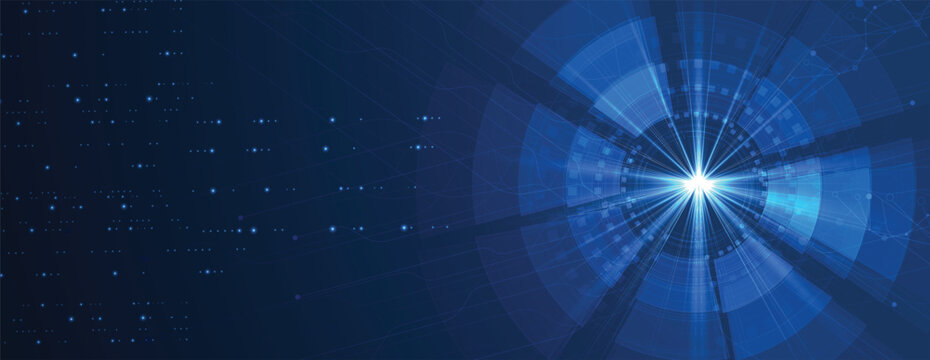 Digital cyberspace dark blue background representing big data, cloud computing, and AI