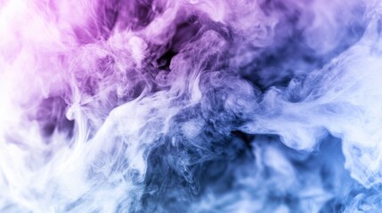 Fototapeta premium Abstract Smoke Dance: Swirling clouds of purple and blue smoke create a mesmerizing abstract pattern, evoking a sense of mystery and ethereal beauty.