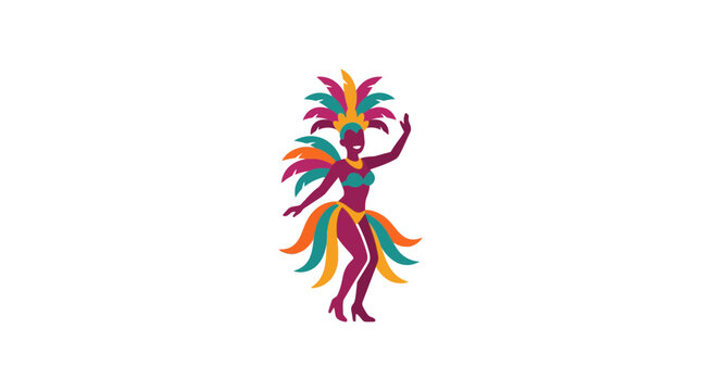 Brazilian Carnival Dancer Icon Vector Illustration