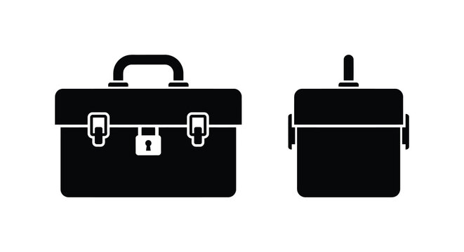 toolbox silhouette on white background tool box black outline hardware tools equipment workshop construction repair icon