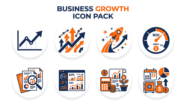 set of vector logos for Business Growth Icon Pack.