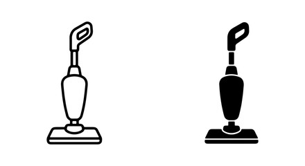 Stick vacuum cleaner icons, cordless upright vacuum vector, home cleaning tool set © MdHridoy