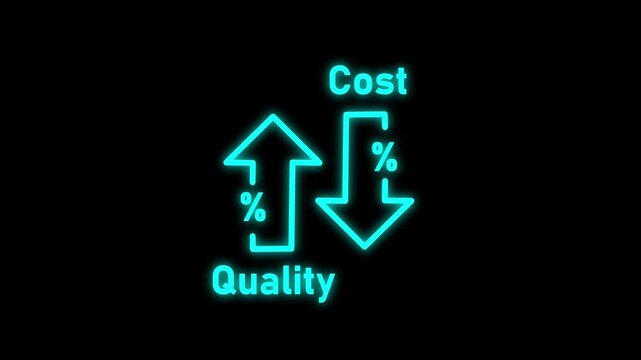 Cost balance business growth chart increase decrease arrows concept