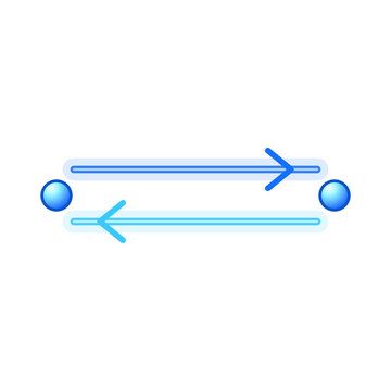 Two parallel arrows showing bidirectional data exchange