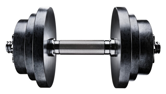 Heavy metal dumbbell with textured grip